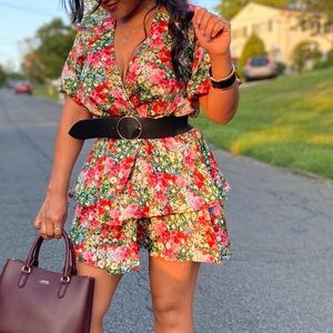 Zara Floral Ruffle Mini Dress